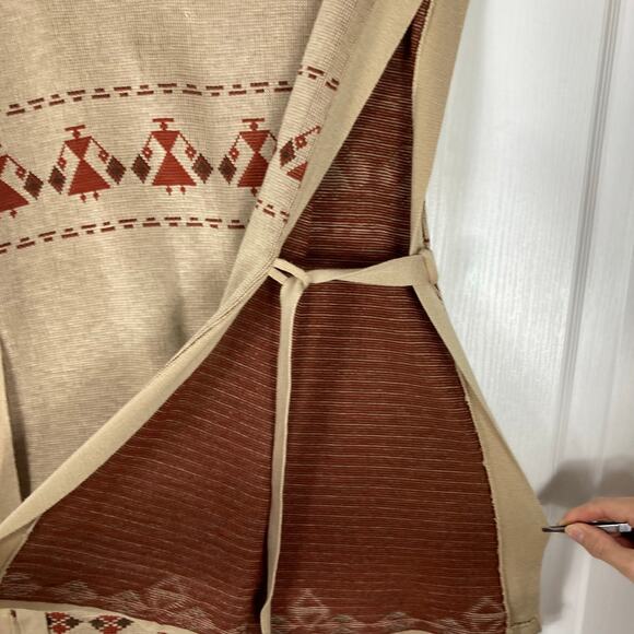 Vintage CAL KNITS Sweater Tunic Vest Cape Poncho M Aztec Western Folk Native - Picture 6 of 12